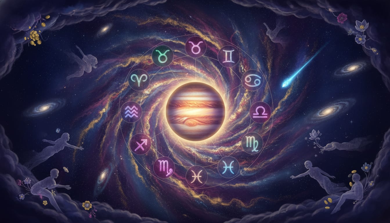 The 12 Jupiter Signs illustration