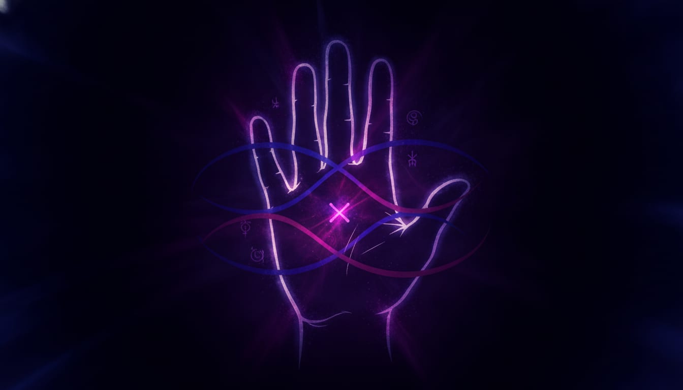 What Is the Mystic Cross in Palmistry? illustration