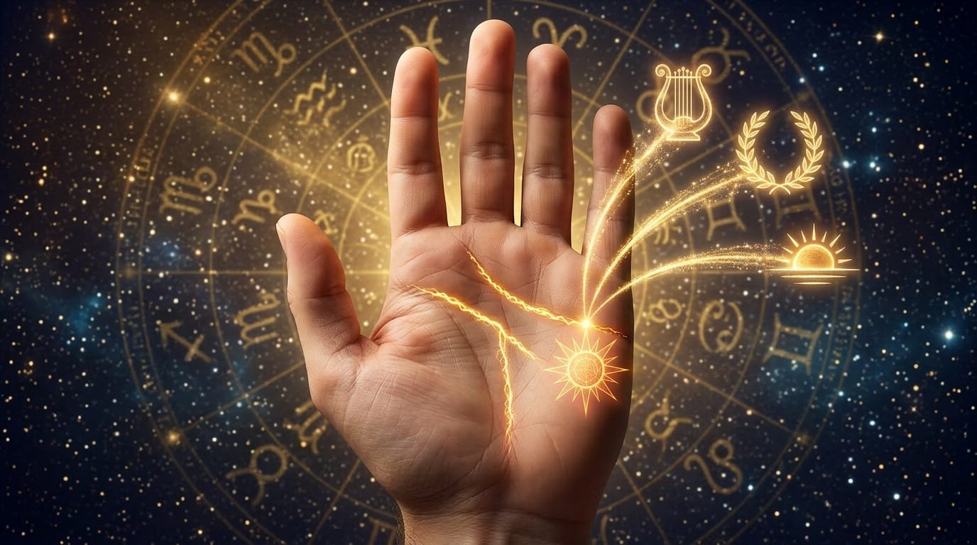 Sun Line (Apollo Line) in Palm Reading: Success, Creativity & Fame